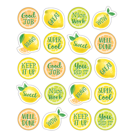 TEACHER CREATED RESOURCES Lemon Zest Stickers, PK1440 TCR8484